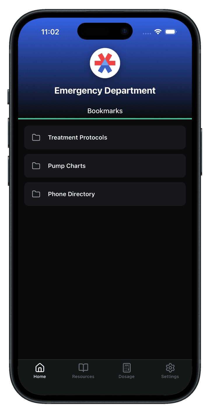ResponderOne mobile app, dark theme
